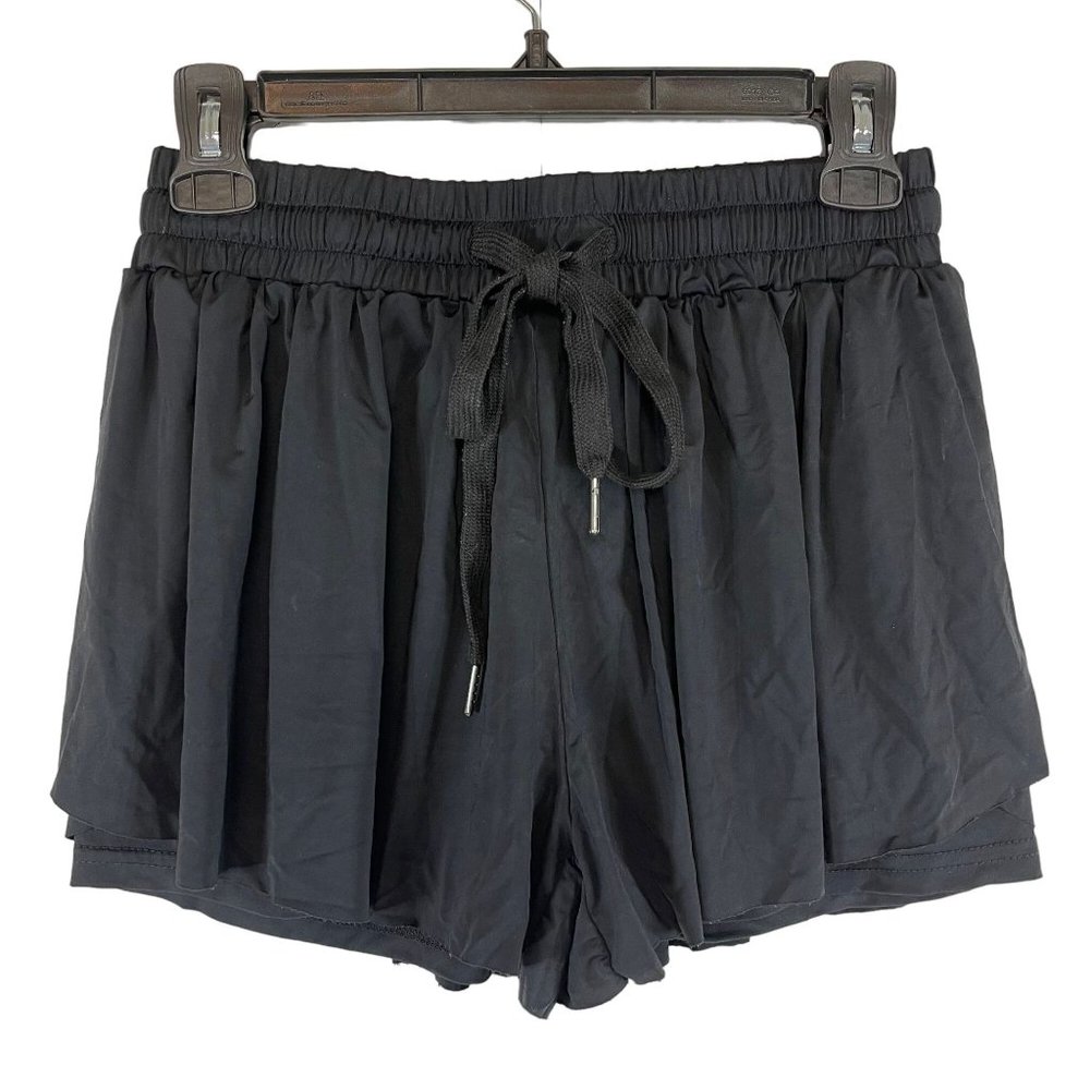 Automet Black Flowy Athletic Running Shorts Size Medium